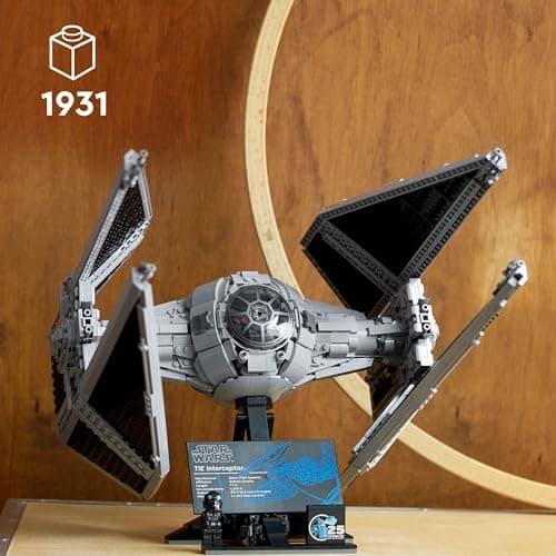 LEGO Star Wars L’Intercepteur TIE - Set de Construction pour Adultes de la Collection Ultimate Collector Series S - Réplique de Chasseur en Briques à Construire, à Collectionner et à Exposer - 75382
