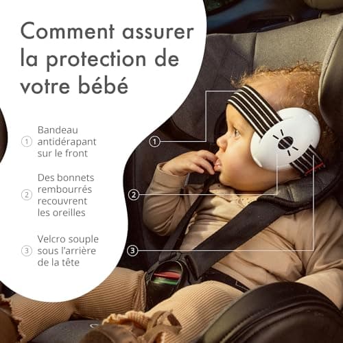Alpine Muffy Baby Casque Anti Bruit Bébé : Protection Auditive Pour Bébés et Tout-Petits Jusqu'à 36 Mois - Certifié CE - Améliore le Sommeil Pendant les Déplacements - Réglable et Confortable - Noir