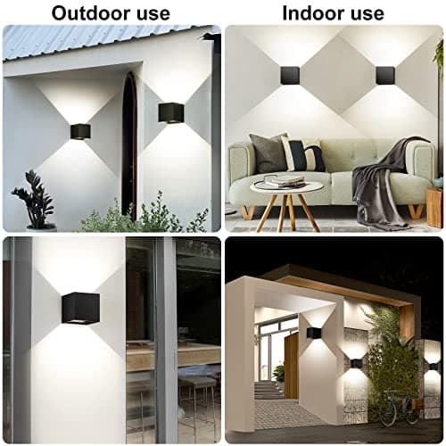 LEDMO 20W Appliques Murales Exterieur Réglable Noire Applique Murale LED 4000K Blanc naturel Lampe Murale Etanche IP65