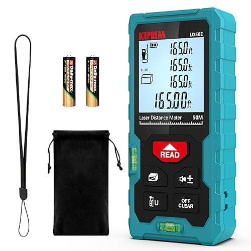 Télémètre Laser Mètre Laser 50M Numérique avec 2 Niveaux à Bulle,Mesure de Longeur Surface Volume Pythagore Kiprim LD50E