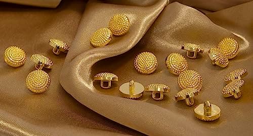 AERZETIX - C65720 - Lot de 10 Boutons à coudre à queue Ø12.5x8 mm 20L L20 - couleur: doré - ouverture 2.7 mm - en plastique - mercerie vêtements couture confection tissu aiguille