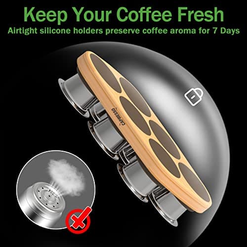 Capmesso Dosettes de café réutilisables pour Nespresso Originalline, 6 capsules rechargeables Nespresso en acier inoxydable compatibles avec la machine Nespresso Originaline