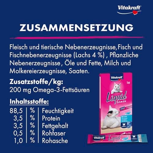 Vitakraft Liquid Snack - Friandise pour chat au Poulet + Taurine - 6 x 15g