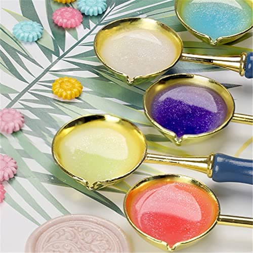600 Pièces Perles de Cire à Cacheter Tournesol Sceaux de Cire avec 2 Cuillères de Fusion et 4 Bougies de Thé pour Sceller et Décorer des Lettres (Couleurs Mélangées)