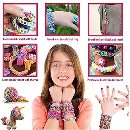 Kit Bandes Métier Tisser pour Enfants, 15000 Pcs Ensemble Bandes élastiques Bricolage pour Bracelets avec Métier Tisser Crochet Bandes Métier Tisser Coffret Bandes Métier Tisser Luxueux pour Bracelets