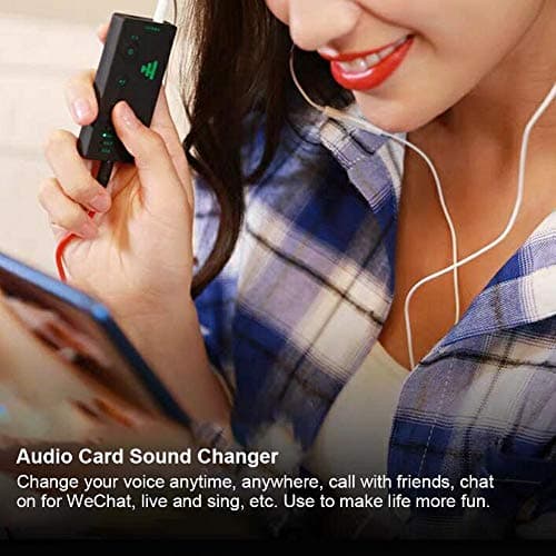 Wendry Mini Changeur De Voix,Carte Son Portable,Plug and Play,4 Effets sonores,4 changements de Voix,en Direct avec changeur de Voix Mini Portable pour PC/Téléphone Portable (Version Anglaise)