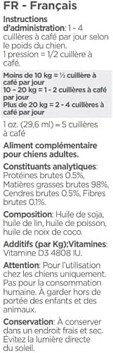 maxxipaws | maxxiomega | Huile Oméga Avancée pour Chiens | pour Une Peau Saine et Un Pelage Brillant | Pompe Facile à Utiliser | Oméga 3, 6 et 9 Plus Vitamines et Biotine | 296 ML