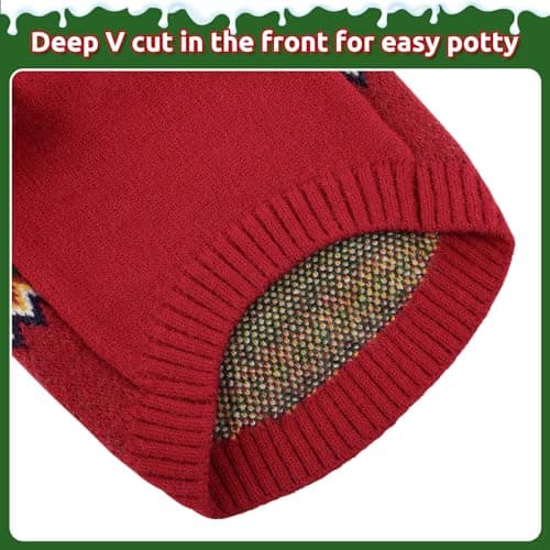 KONVINIT Pull Noel Chien,Hiver Tricot Pull de Noël pour Animaux de Compagnie à Col Roulé Pull-Overs pour Chiens,pour Petit Moyen Grand Chien Chiot