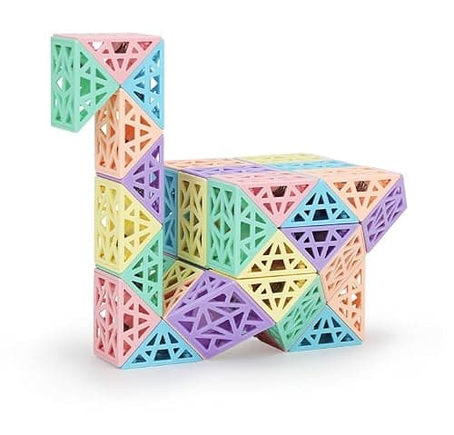 ROXENDA Casse Tete Serpent Magique 48 Pièces Magic Snake Snake Cube Magic Snake Cube Jeu de Casse-tête pour Fête, Sac Cadeau, Anniversaire et Fête Jouets pour Enfants Garçon Fille