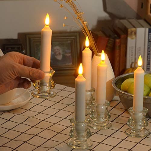 PChero Chandelier Bougeoir en Verre Decoratif Bougeoirs pour Bougies Coniques Decoration Noel Mariage Table Maison Chambre Salon – Lot de 12