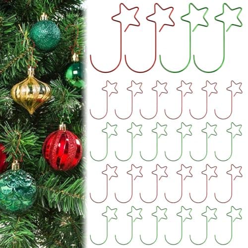 YBCCBY Crochet Boule de Noel, 120 Pièces Crochets d'Ornement de Noël Cintre d'Arbre de Noël Cintres de Décoration d'Arbre Crochets pour Boules de Noël en Forme de S Accroche Boule de Noel (Rouge Vert)