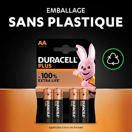 Duracell Plus Piles AA (lot de 24) - Alcalines 1,5V - Jusqu’à 100% plus longtemps - Idéales pour les appareils du quotidien - Emballage 0% plastique - Conservation 10 ans - LR6 MN1500