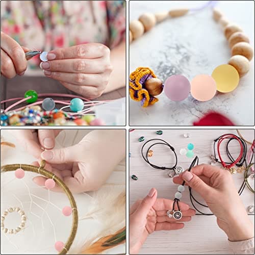 Lot de 100 perles rondes en silicone colorées de 12 mm pour collier, bracelet, trousseau de clés, bijoux, bricolage, fabrication artisanale