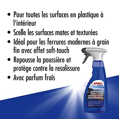 SONAX XTREME Nettoyant cockpit (500 ml) nettoie, entretient et vitrifie les surfaces mattes en plastique de l'habitacle | Réf: 02832410-810