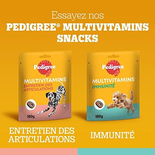 Pedigree Multivitamines Digestion Compléments Alimentaires pour Chiens - Friandises avec probiotiques, Sachet de 36x180g, Récompenses Qui aident au Maintien d'une Bonne Digestion, Facile à Manger