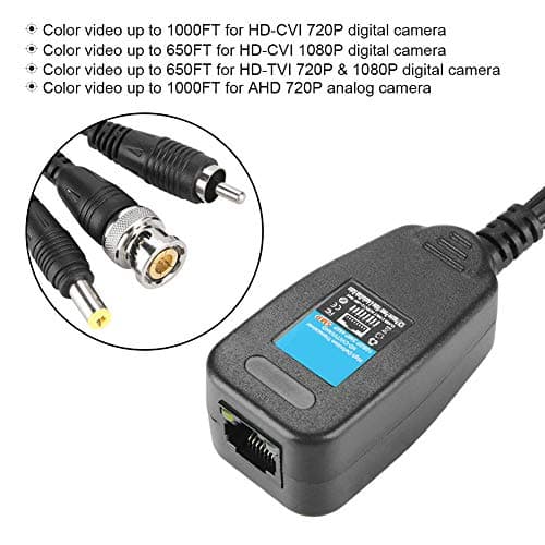 Sonew 2pcsVedio Balun Réseau émetteur HD CVI TVI AHD Puissance Passive Vidéo Audio Balun Émetteur-Récepteur Installation Facile
