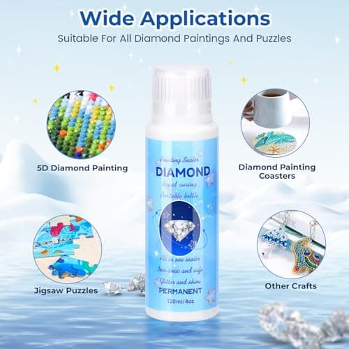 TEGOVE Scellant pour peinture diamant Conserve,Scellant pour Peinture Diaman,360ML Peinture Diamond Painting Diamant et Pierres de Brillance Tenue Permanente Convient à tous Peinture Diamant Annexes