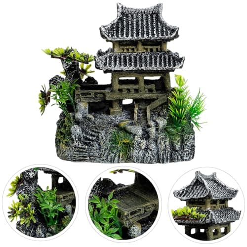 Décoration d'aquarium - Décoration d'aquarium - Château - Décoration d'aquarium - Château - Décoration classique - Résine - Accessoire d'aquarium pour poissons, crevettes, tortue