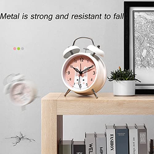 SWHONG Cartoon Cat Ears Design Small LED Digital Loud Alarm Clock with USB Port for Charging Adjustable Volume and Brightness Simple Kid Bedside Clock