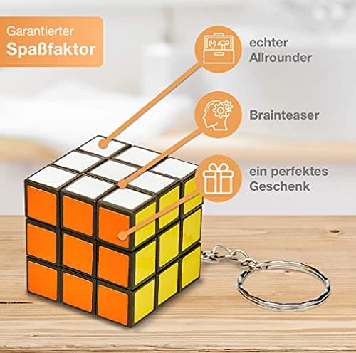 Flanacom Cube Magique PREMIUM - Lot of 12 3x3 Cube Magique - Mini Lot - Casse-tête- Jeux pour emporter - Patience enfantine (Édition porte-clés)