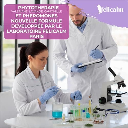 FELICALM Paris -Nouvelle Formule de PHEROMONE pour Chat et Chaton -DIFFUSEUR Intelligent ECONOMIQUE SECURITAIRE + Recharge de 48 ML- Anti Stress pour Chat- CALMANT- Bonheur et Harmonie.