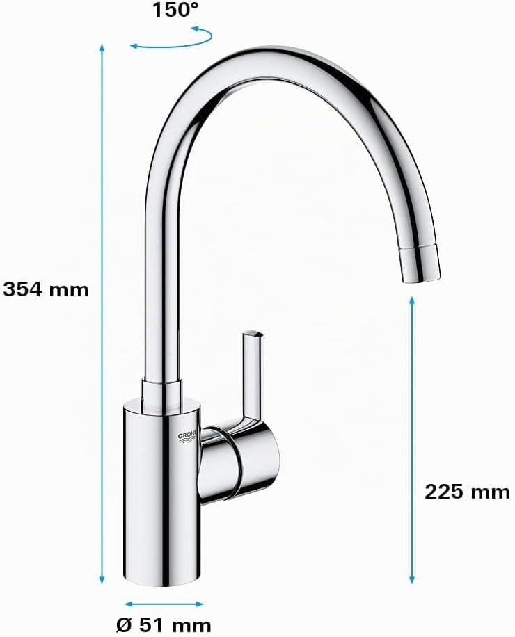 Mitigeur monocommande Evier Feel Chromé 32670002 (Import Allemagne)