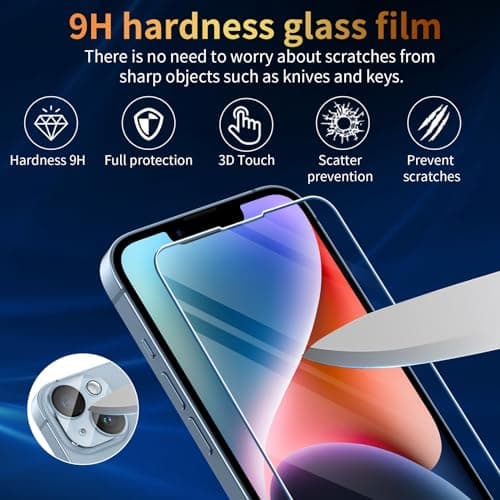 FLLAO 4 en 1 Coque pour iPhone 14 avec 2 Verre Trempé et 1 Caméra Protecteur, [Coussin d'air Intégré] Antichoc Antirayures Bumper Protection Housse pour iPhone 14 6.1", Transparent