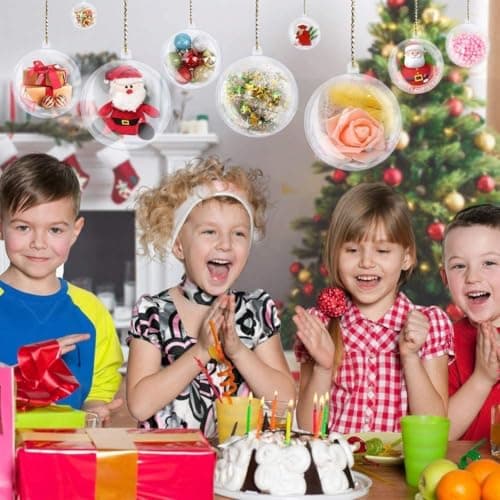 Entgoinggo Lot de 10 boules de Noël vides en plastique transparent pour loisirs créatifs, Nouvel An, fête de mariage, vacances, décoration d'intérieur (10 cm)