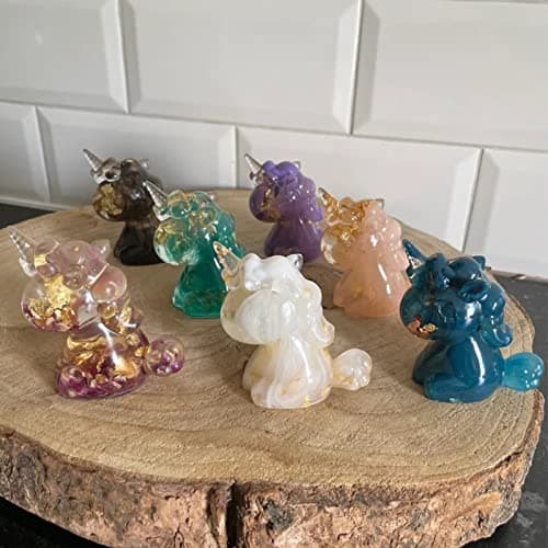 EPODA 7 PCS Moule en Resine Epoxy Animaux, Moules 3D Animaux en Silicone Resine pour DIY Moule Licorne, éléphant, ours, chien, lapin, Moule en résine époxy pour bureau, décoration d'intérieur