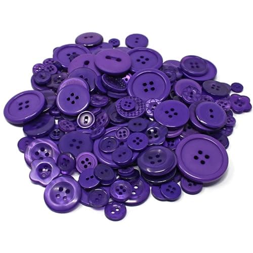 Special Touches Sachet de 100 g de boutons en acrylique et résine pour loisirs créatifs, Plastique, violet, 7-20mm