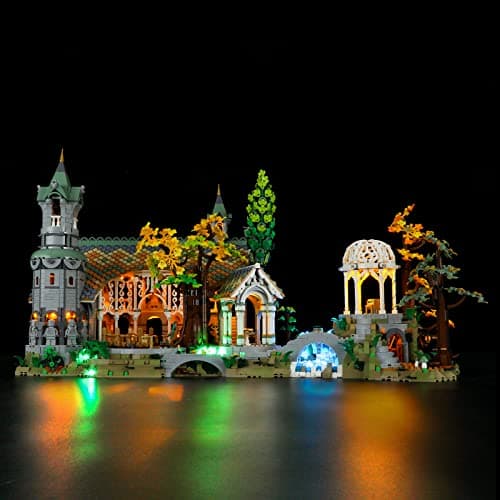BRIKSMAX Kit d’éclairage à LED pour Lego Icons Le Seigneur des Anneaux : FONDCOMBE - Compatible with Lego 10316 Blocs de Construction Modèle- Pas inclure l’Ensemble Lego