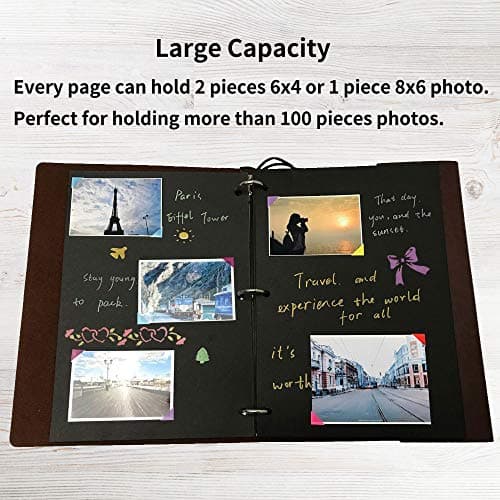 ZEEYUAN Album Photo 60 Pages 22x27.3cm,Voyage Album Photo Scrapbooking en Cuir Carte du Monde Vintage Bricolage Scrapbooking Album Cadeau de Saint Valentin/Amant/Collègue/Ami/Famille/Mère