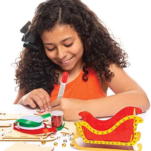 Baker Ross Kits de traîneau en Bois (Paquet de 5) - Loisirs créatifs de Noël pour Enfants, AT286