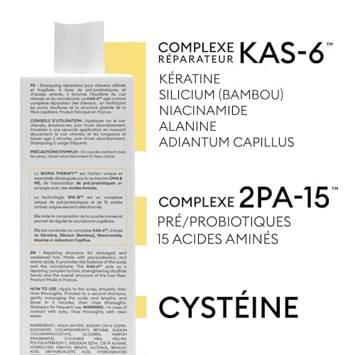 OMA & ME Shampoing Réparateur Cheveux Abîmés - Répare et Revitalise les Cheveux Abîmés, Ternes ou Fragilisés - Soin Cheveux 91% d'Ingrédients d'Origine Naturelle, Fabriqué en France - 250ml