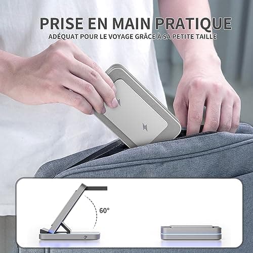 3 en 1 Chargeur sans Fil pour I Phone, Station de Charge sans Fil pour I Phone/16/15/14/13/12/11/Pro/MAX/Plus/X/XR/pour Apple Watch Series 10/9/Ultra 2/8/7/SE, Support de Charge Pliable
