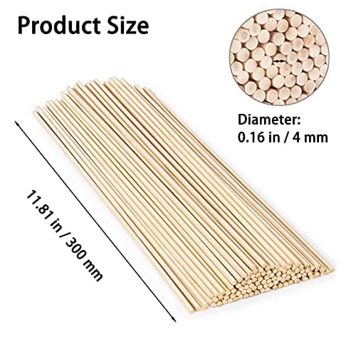 duoyif Bâtons Rond En Bois Naturel, 30 Cm Bâtonnets De Bois, Batonnet Bois Artisanat, Tige En Bois Rond Pour Bricolage, Bâtons En Bois Pour Projets De Modélisme Sculpture Artisanat 60PCS