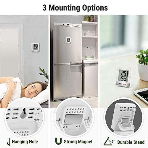ThermoPro TP49 Petit Hygromètre Numérique Thermomètre Intérieur Thermomètre D'ambiance Moniteur de Température et Humidimètre pour Le Confort du Bureau à Domicile Thermomètre de Reptile