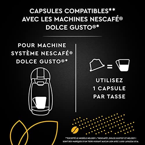 CARTE NOIRE - Espresso Intense - 96 Capsules de Café Compatibles avec Machines Nescafé Dolce Gusto - Notes Aromatiques de Noisette et Cacao - Pour un Espresso Intense - 6 Paquets de 16 Capsules
