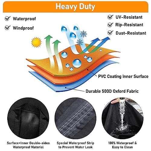 Raweao Housse Barbecue Weber 57cm, Bache Barbecue Weber 57cm, Housse Weber 57cm Rond 500D Oxford Imperméable Exterieur(Φ71x68cm)