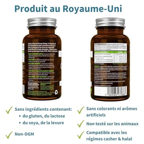 Oméga-3 EPAX Super Concentré & Vitamine D3, 660 mg EPA & DHA par gélule, Huile de Poisson Sauvage Ultra Pure, 1-par-jour, 60 gélules – par Igennus