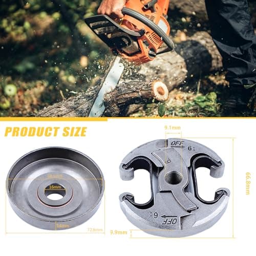 Haishine .325" Pignon de tambour d'embrayage La pompe à huile Kit d'engrenage à vis sans fin pour Husqvarna 340 345 346XP 350 353 Tronçonneuse Pièces de rechange