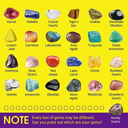 XXTOYS - Collection de 25 Pierre Precieuses pour Développement de l'imagination -Véritables minéraux Coffret naturels