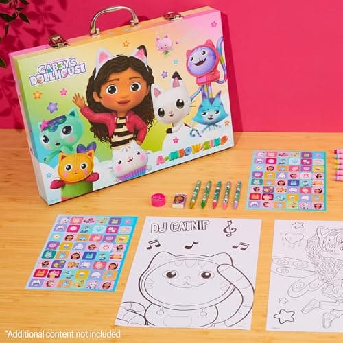 Gabby's Dollhouse Set Dessin pour Enfant avec 137 Pièces, Mallette Coloriage Fille