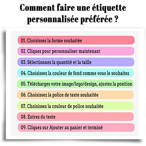 SXLONG 100 Étiquette Autocollants personnalisés Étiquettes personnalisées, personnalisés avec nimporte Quel Texte de Logo pour personnalisées Faites à la Main, Emballage, Bouteille, bocaux, Bougie