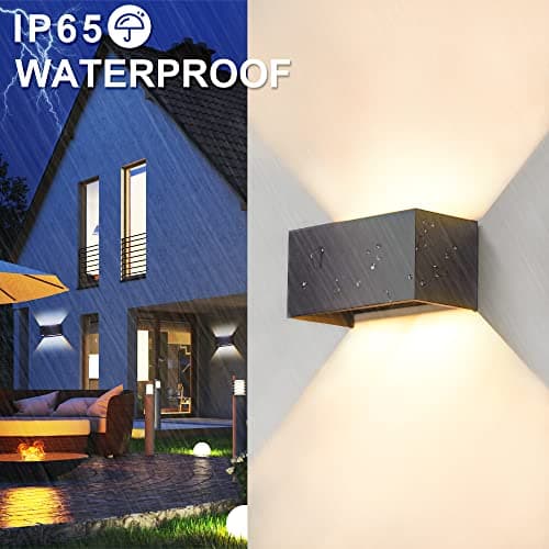 CELAVY Applique Murale Extérieur Intérieur LED, IP65 Étanche Luminaire Extérieure Intérieure, Moderne Lampe Mural, 3000K Réglable Éclairage Lumière d'Extérieur Aluminium, Anthracite