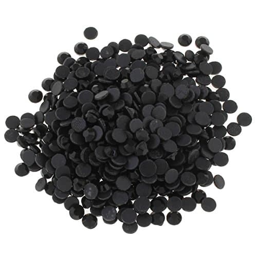 Perlin - Lot de 1440 strass Hotfix noirs, jet, 6 mm SS30, thermocollant, Hotglue, strass en verre, strass 475 x 2
