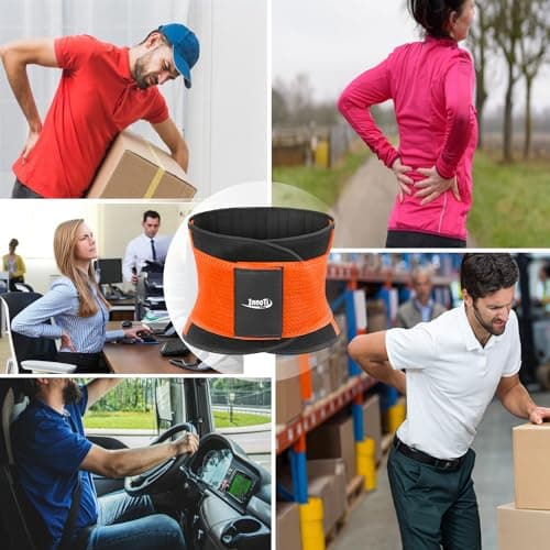 InnoTi Ceinture Lombaire pour Homme et Femme - Ceinture Dorsale de Soutien Lors D'activités Sportives, de Gym et au Travail - Prévient Les Blessures et Le Mal de Dos - Compression à Double Réglage XL