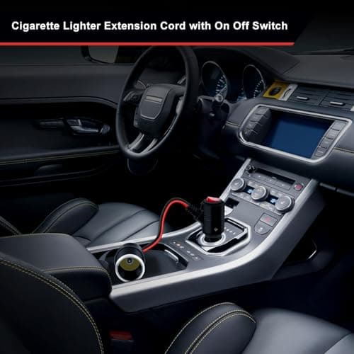 HuaLiSiJi Rallonge Allume Cigare avec Interrupteur 12V 24V Allume Cigare Câble D'extension avec LED 14 AWG 15A 20A pour Moto Bateau,Voiture,Camion (1m)