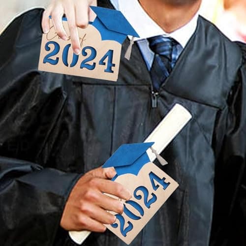 Zasdvn Porte-monnaie pour cartes de remise de diplôme, porte-cartes de remise de diplôme, en bois, élégant étui de rangement multi-degrés pour les diplômés du baccalauréat