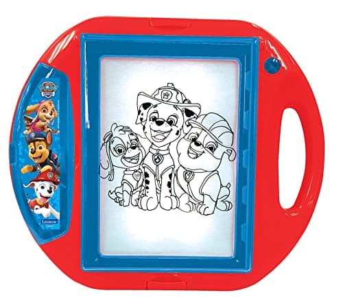 Lexibook Paw Patrol La Pat'Patrouille Projecteur à dessins, 4 tampons, 10 modèles, écran lumineux, 1 stylo inclus, jouet artistique et créatif pour filles et garçons, Rouge/Bleu, CR310PA